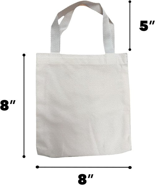 GiftExpress 26 Pack Canvas Tote Bags - Reusable 8" x 8" Natural Color Bags for Goody or DIY Crafts