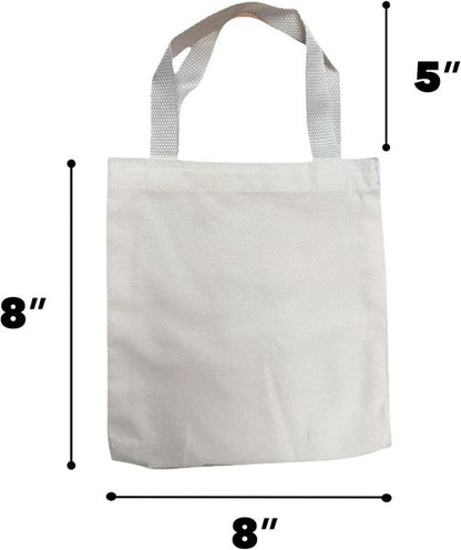 GiftExpress 26 Pack Canvas Tote Bags - Reusable 8" x 8" Natural Color Bags for Goody or DIY Crafts