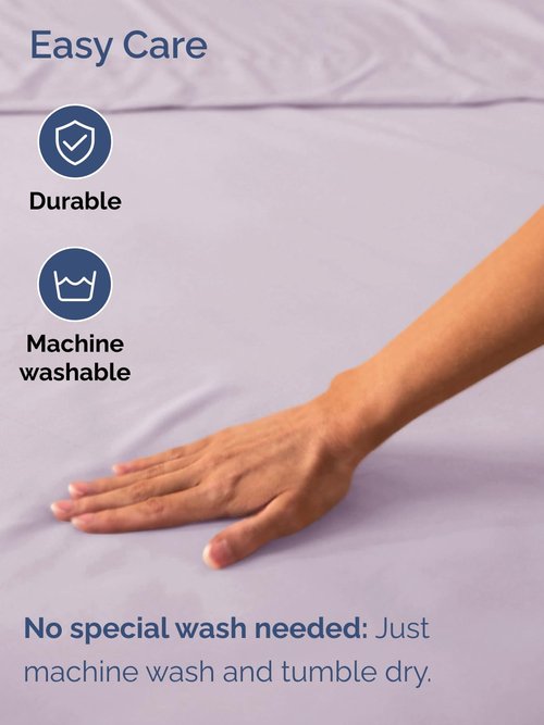 Extra Deep Twin Fitted Sheet - Hotel Luxury Single Fitted Sheet Only - Easily Fits 18 inch to 24 inch Mattress - Ultra Soft, Wrinkle Free with Extra Deep Pockets - Breathable & Comfy - Light Lavender