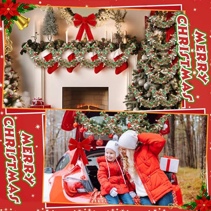 Christmas Bike Decorations Set with Tassel Garlands Streamers and Bows - 23 Pieces