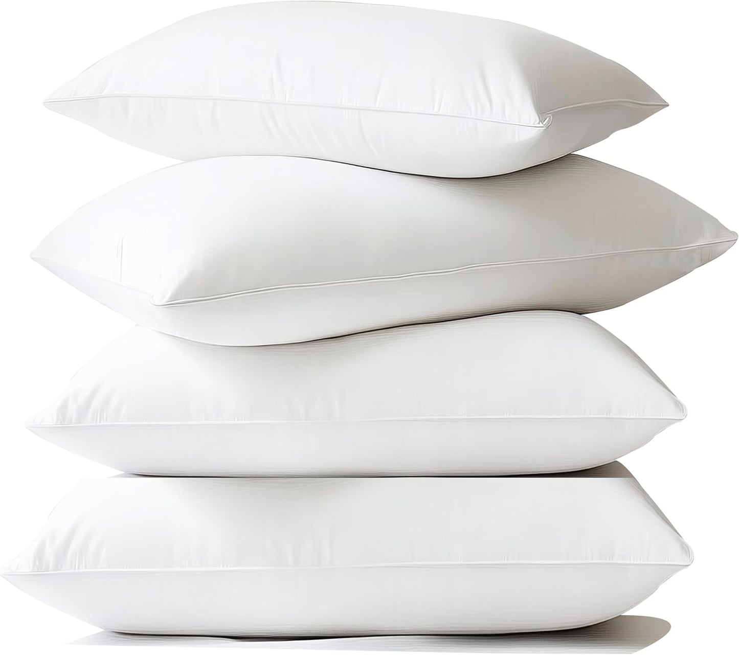 Skiennix Waterproof Pillow Protectors - Soft White Zippered Covers | Standard 20x28 Inches, 4 Pack