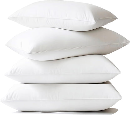 Skiennix Waterproof Pillow Protectors - Soft White Zippered Covers | Standard 20x28 Inches, 4 Pack
