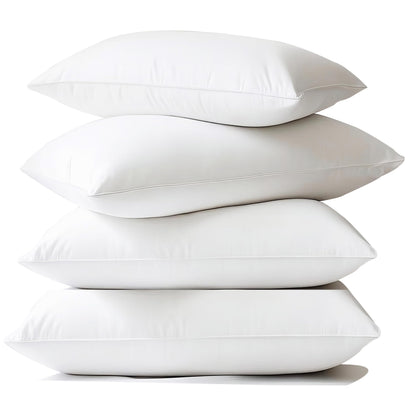 MOONVAN Waterproof Pillow Protectors Queen 20x28 Inches 4 Pack with Zipper Dust Proof Moisture Proof Sweat Proof Pillow Case Cover Protector Soft Cozy White