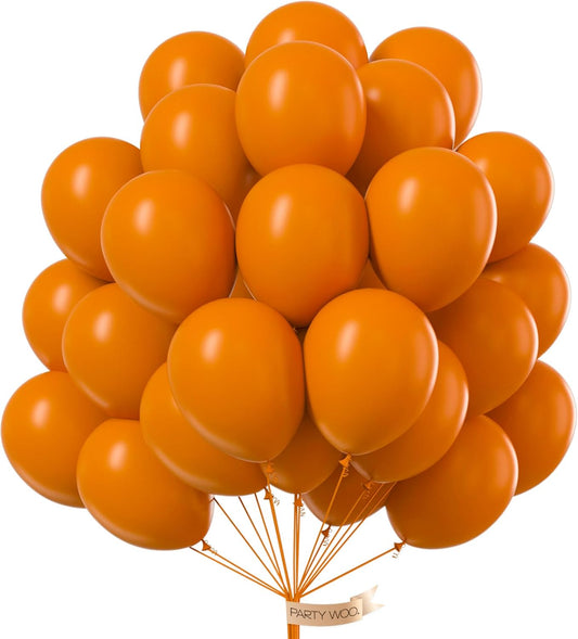 PartyWoo Burnt Orange Balloons - 101pcs 12 Inch Terracotta Rust Autumn Boho Decor Kit for Events