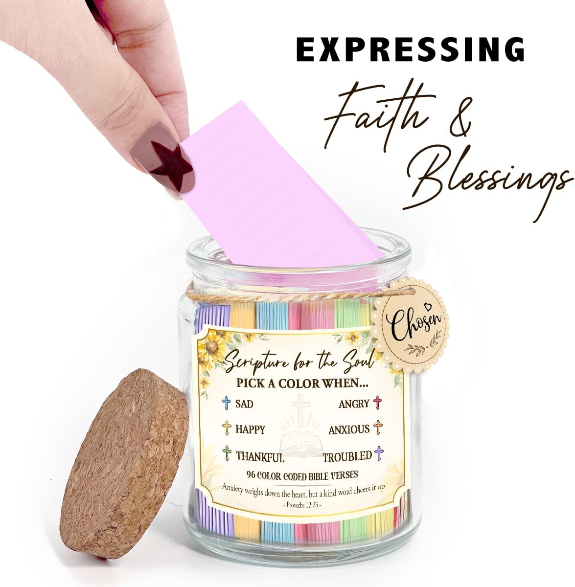 Regine Switzerland Inspirational Bible Verse Jar - Meaningful Religious Gift for Mom | Prayer Jar with Scriptures