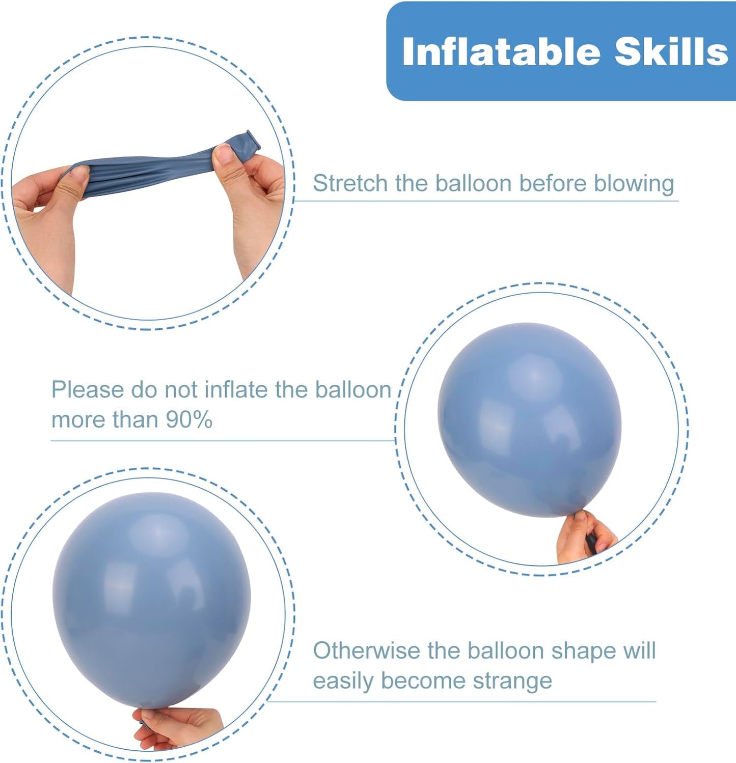 RUBFAC Dusty Blue Balloons - 129-Piece Latex Balloon Garland Kit | Boho Neutral Decor for Weddings & Parties