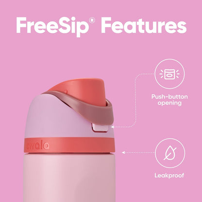 Owala FreeSip Insulated Stainless Steel Water Bottle - BPA-Free, 24 oz, Pink | Ideal for Sports & Travel