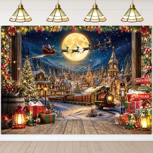 Christmas North Pole Backdrop 10x8FT Christmas Village Photography Background