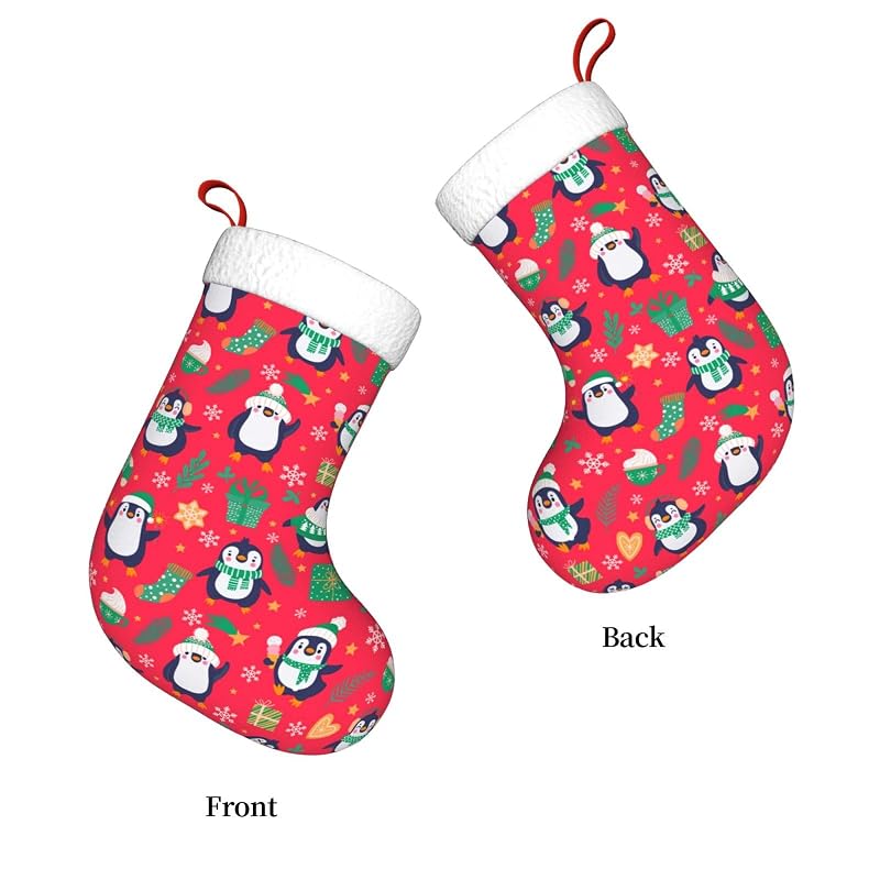 Personalized 18-Inch Christmas Stocking - Cute Funny Penguins Kids Stocking
