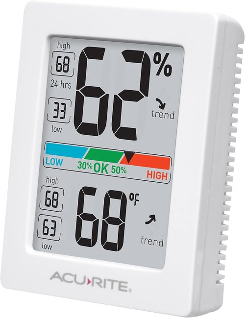 AcuRite Humidity Meter - Digital Thermometer with Comfort Scale | Indoor Hygrometer, 3 x 2.5 Inches, White