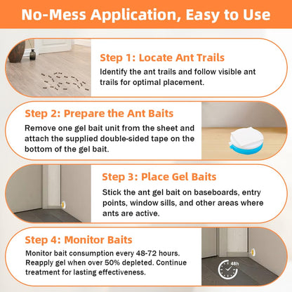 Skiennix Ant Killer Gel Bait Stations - 32 PCS Extra Strength Traps for Carpenter Ants | Safe for Pets & Kids
