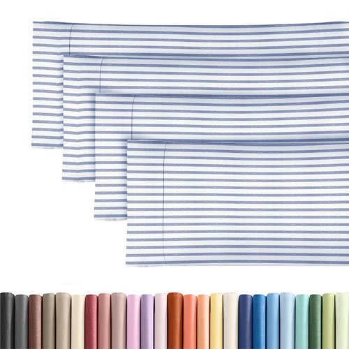 Body Pillowcases Set of 4-20x54 Long Body Pillow Case - Soft Body Pillow Cover for Sleeping & Side Sleepers - Comfy Breathable & Fade Free - Machine Washable w/Envelope Enclosure - (Blue Stripes)