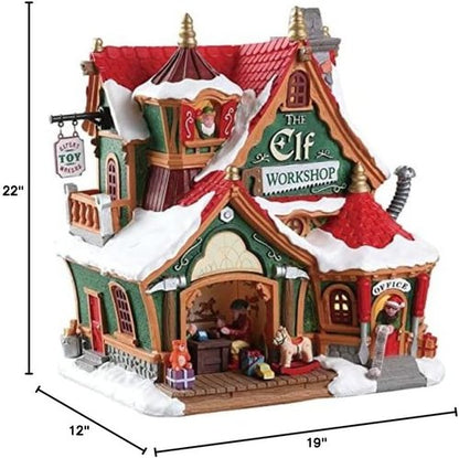 Lemax 75291 Lighted Elf Workshop Building | Santa's Wonderland Holiday Decor