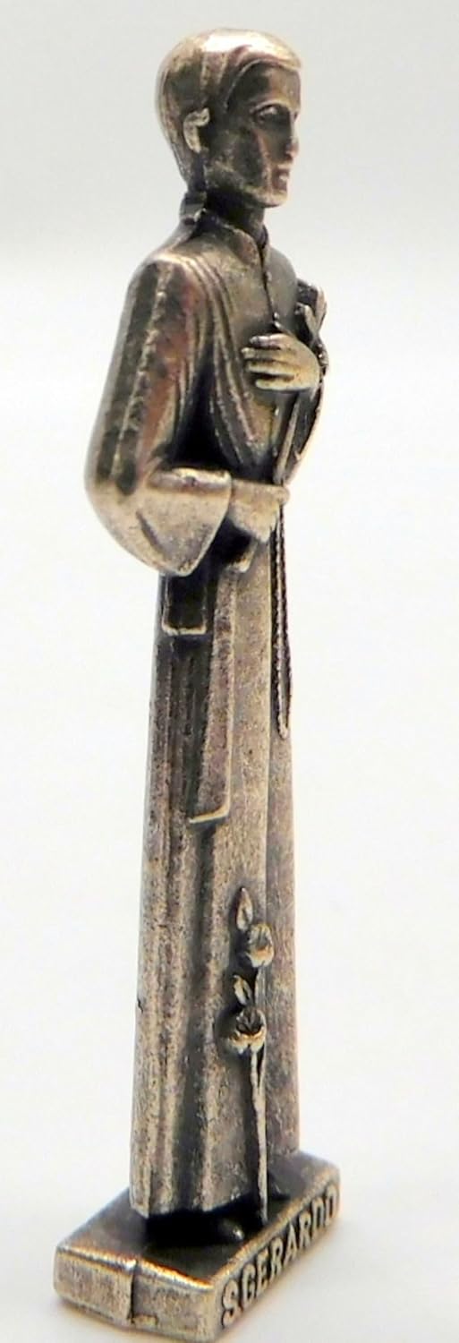 Westmon Works St. Gerard Figurine Set - Metal Pocket Saint Mini Statue with Pregnancy Prayer Card