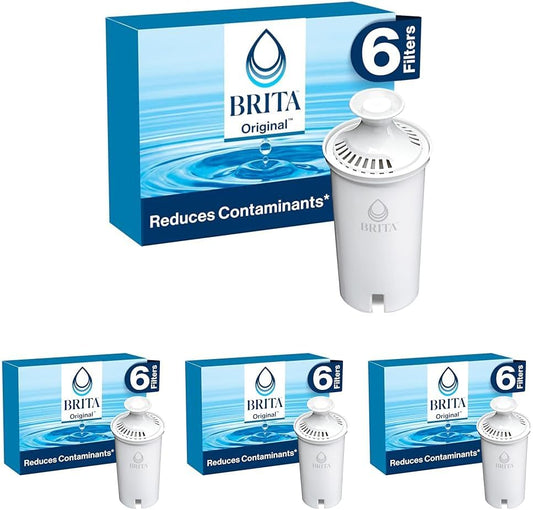 Brita Standard Water Filter - Reduces Copper, Cadmium & Mercury Impurities | 6 Filters, Lasts 2 Months