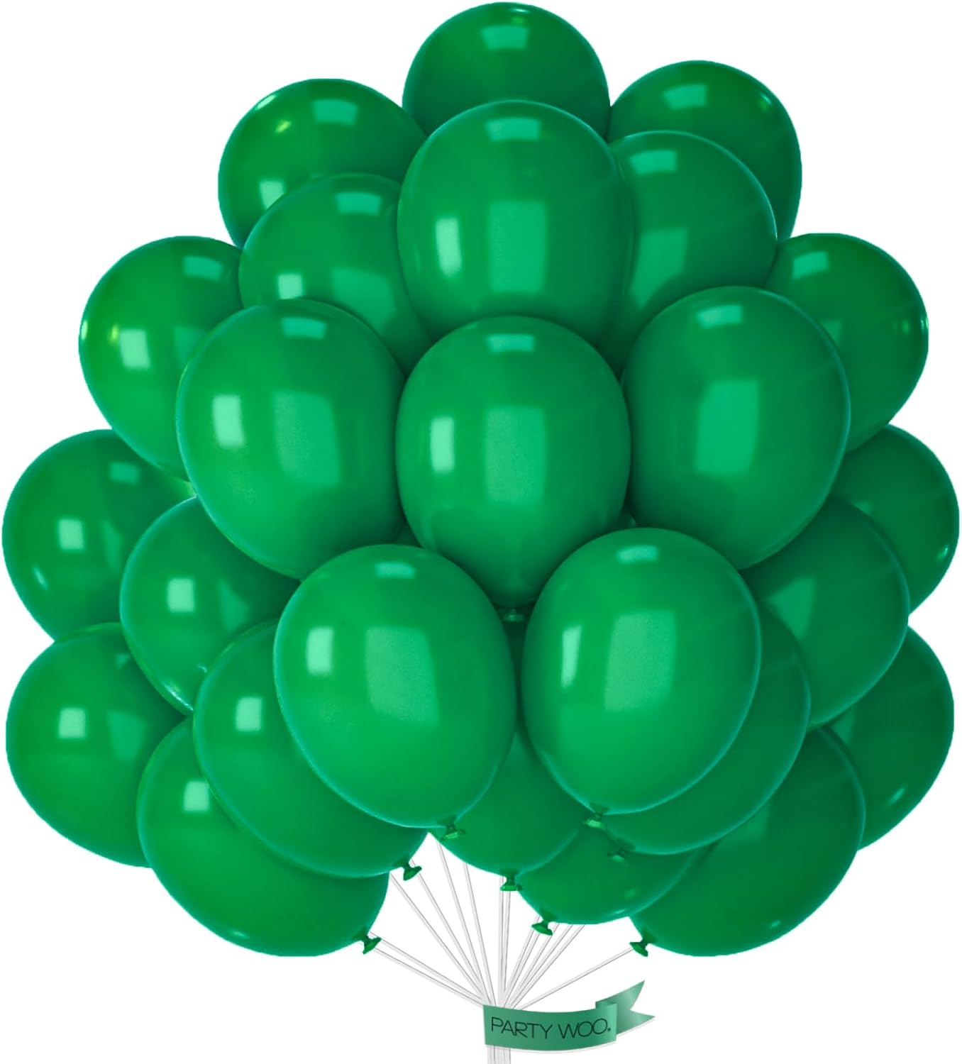 PartyWoo Dark Green Balloons - 50pcs 12 Inch Emerald Forest Green for Weddings & Celebrations