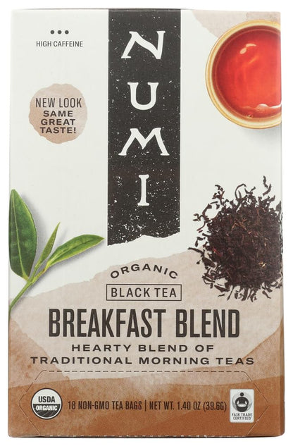 Numi Organic Tea Breakfast Blend Tea 18 Bags (Pack of 2)