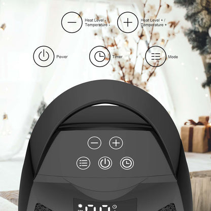 Portable Ceramic Space Heater - 1500W Fast Heating with Digital Display & Touch Controls | Ideal for Home & Office