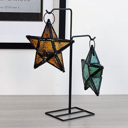 Star Hanging Decor - Moroccan Lantern Candle Holder for Home & Outdoor Weddings | Green