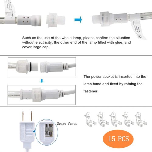360 LED Rope Lights by [Brand Name] - 50ft Waterproof Flexible Tube Lights with 8 Modes for Outdoor & Indoor Decor