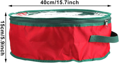 TITA-DONG Christmas Wreath Storage Bag - 2 Pcs Portable Organizer with Dual Zipper & Transparent Window