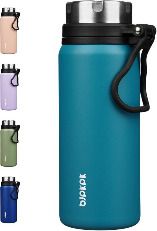 BJPKPK Stainless Steel Water Bottle - 25oz Insulated Flask | Double Wall Leakproof Design, Laguna Color