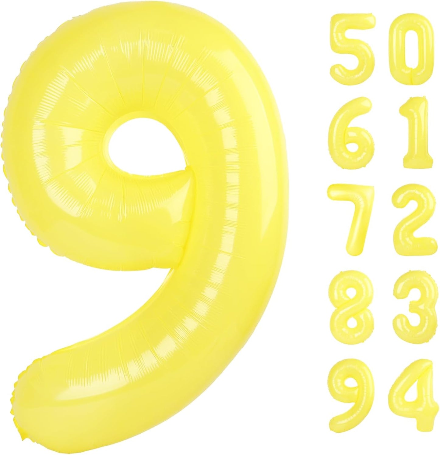 Yellow 9 Balloon | 40-Inch Giant Number Balloon for 9th Birthday Decorations