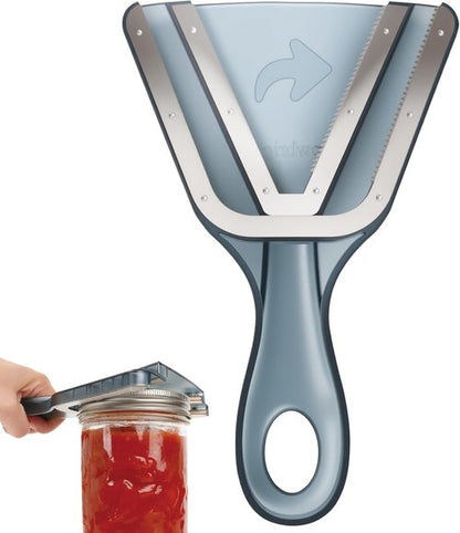 Jar Opener for Seniors - Easy Twist-Off Lid & Bottle Opener | Ergonomic Non-Slip Handle, Ideal Gift (Gray)