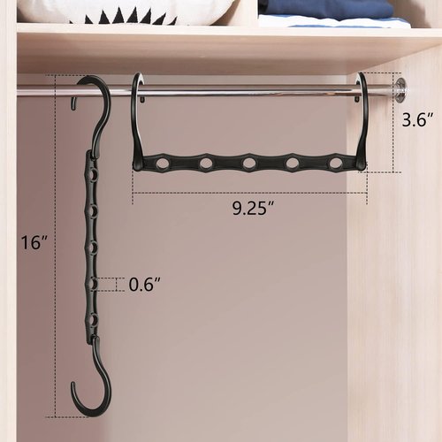 AMKUFO Closet Organizers - 12 Pack Space-Saving Hangers for Efficient Closet Organization | Ideal for Dorms & Small Apartments