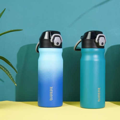 BJPKPK 18oz Insulated Water Bottle - Stainless Steel, BPA-Free, Leak-Proof, Ocean Dream Color