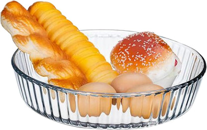 Skiennix 10-Inch Glass Deep Pie Dish - Durable Clear Baking Dish for Perfect Pies & Quiches