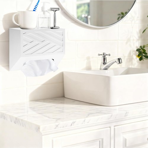 Hand Towels Box Cover, Modern Hand Towel Holder Compatible with Kleenex Disposable Paper Hand Towels, Wood Wall-Mounted Tissue Box Cover/Holder for Dining, Kitchen, Bathroom, Lossless Installation