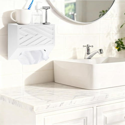 Hand Towels Box Cover, Modern Hand Towel Holder Compatible with Kleenex Disposable Paper Hand Towels, Wood Wall-Mounted Tissue Box Cover/Holder for Dining, Kitchen, Bathroom, Lossless Installation