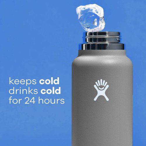Hydro Flask 32 oz Wide Mouth Water Bottle with Straw Lid - Durable White Design
