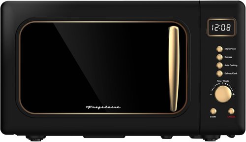 Frigidaire Retro Microwave - 0.7 Cu. Ft. Compact Design in Black and Gold Finish