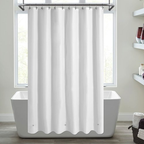Mrs Awesome Extra Long Shower Curtain Liner with 3 Magnets, Long White PEVA Plastic Shower Curtain for Bathroom Waterproof, 72 x 84, White