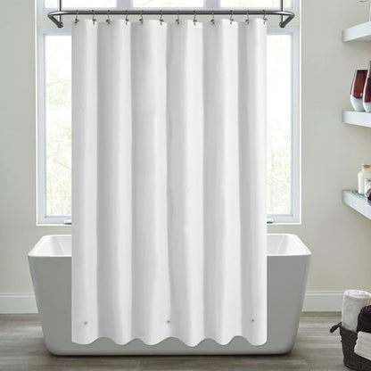Mrs Awesome Extra Long Shower Curtain Liner with 3 Magnets, Long White PEVA Plastic Shower Curtain for Bathroom Waterproof, 72 x 84, White