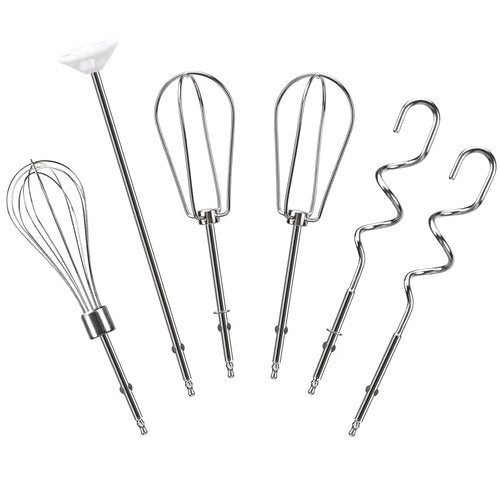 Hand Mixer Beaters Replacement for Cuisinart CHM Series, Stainless Steel Beater, Whisk, Dough Hook, Blending Rod Attachments Parts for HM-90S HM-50 HM-70 CHM-3 CHM-7PK 9 7 5 3 Mixers Blender - 6 PCS