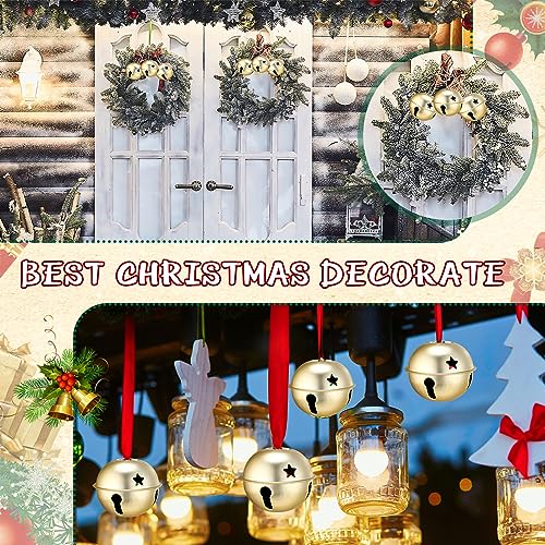Christmas Jingle Bell Ornaments - Gold, 8 Pcs, Handmade, 8 Cm