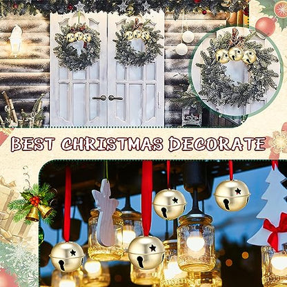 Christmas Jingle Bell Ornaments - Gold, 8 Pcs, Handmade, 8 Cm