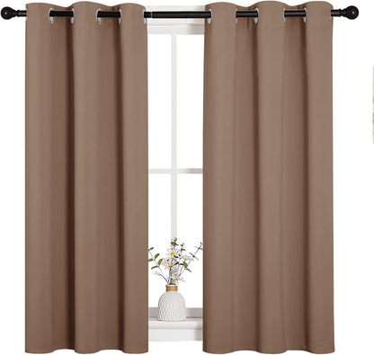 NICETOWN Blackout Window Curtains - Thermal Insulated Drapery Panels, Set of 2, 34x45 Inches, Cappuccino