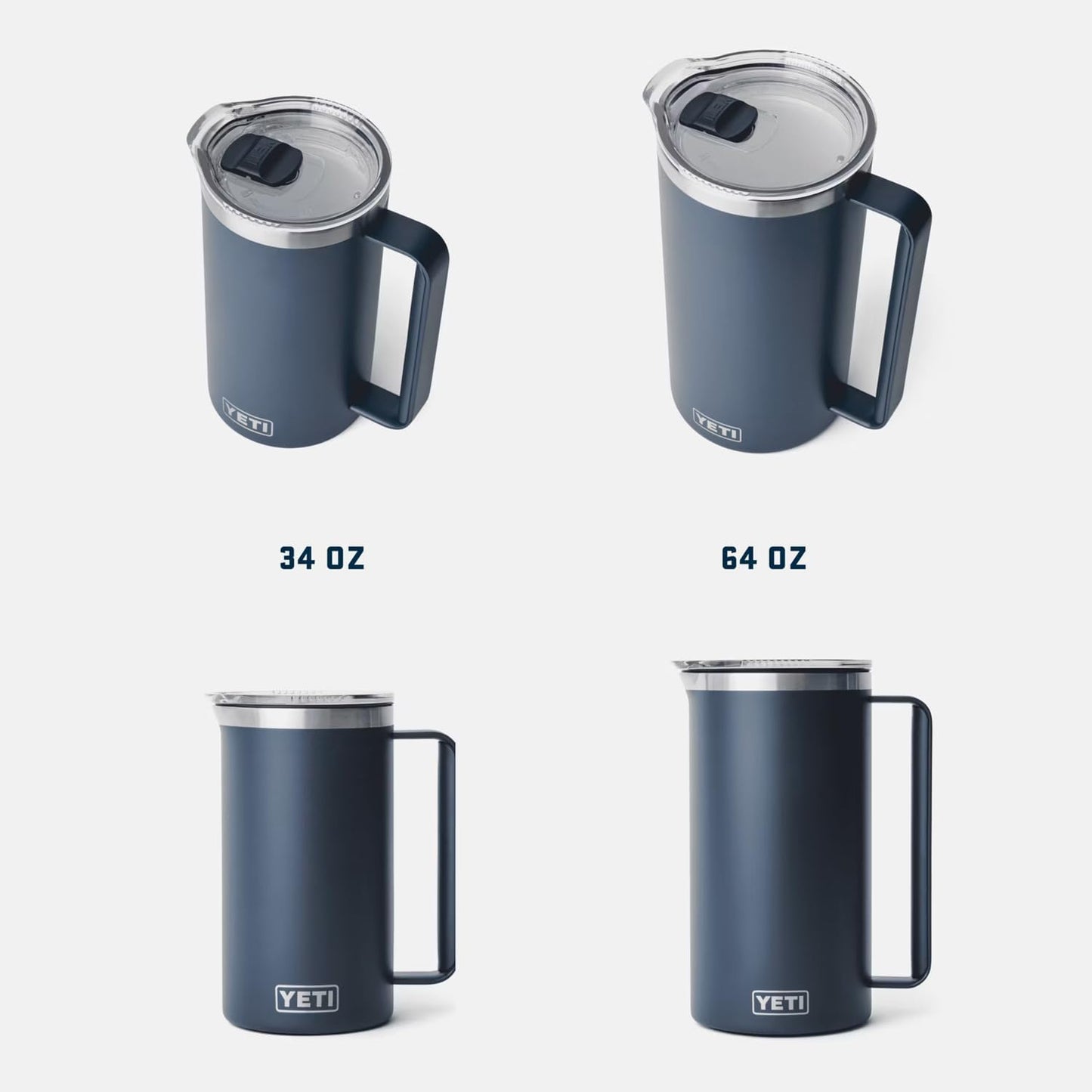 YETI Rambler 64 oz Pitcher, Vacuum Insulated, Stainless Steel with MagSlider Lid, Cape Taupe