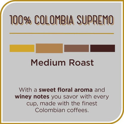 Don Francisco's 100% Colombia Supremo Ground Coffee - Rich, Aromatic Arabica Beans for a Delightful Morning Brew (12 oz Can)