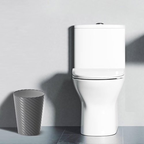 Lysam Bathroom Trash Can - 3 Pack 1.8 Gallon Compact Grey Waste Bins for Bathroom, Office & Kitchen