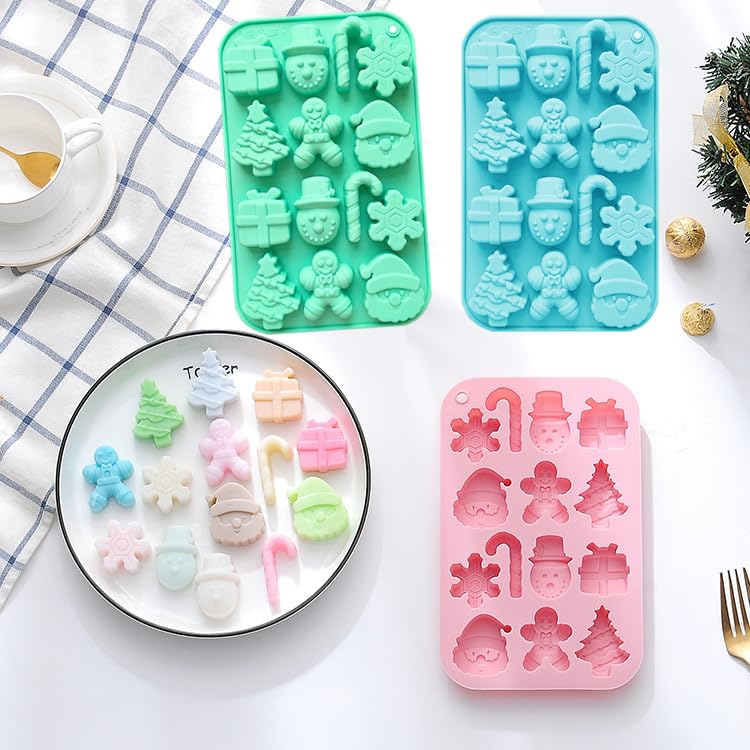 Christmas Silicone Chocolate & Candy Molds - 7 Shapes Food-Grade, Reusable