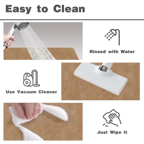 TYUU Toilet Rug, Thin Toilet Rugs U Shaped Washable Non Slip Absorbent Quick Dry Low Pile Toilet Mat, 20"x24" U Shape Camel