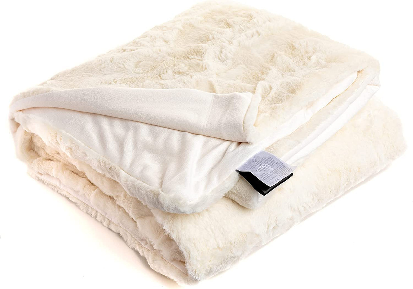 Outrageously Soft Blanket - Ultra Plush Minky Faux Fur Blanket - Ivory Twin