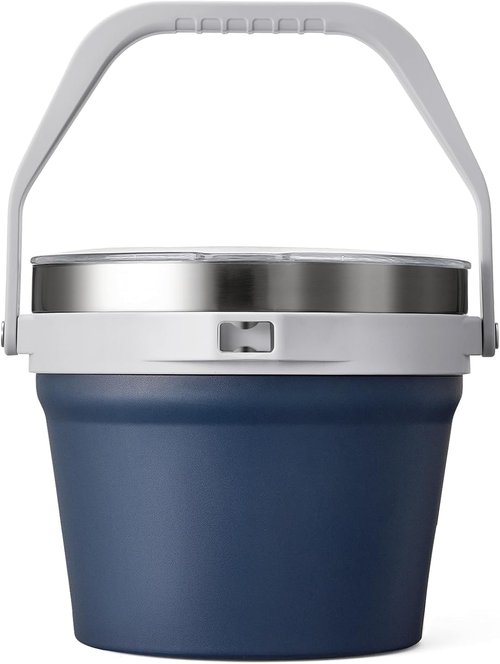 COKTIK 7L Insulated Ice Bucket with Lid，Double Wall Vacuum Stainless Steel Beverage Bucket Keeps Frozen Longer，Holds 6 Longnecks or 3 Bottles of Wine，for Cocktail, Champagne, (Navy,1 Pack)