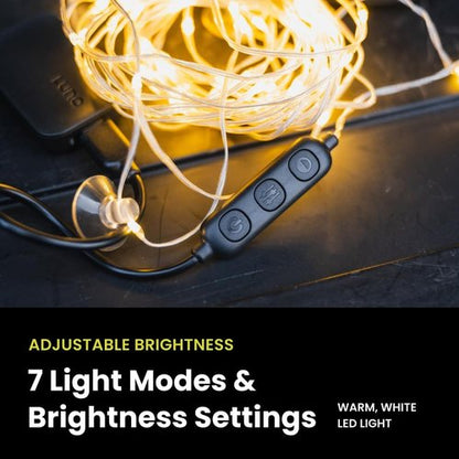 Luno Camping String Lights - 20' USB-Powered Warm White Outdoor Lighting for Adventures