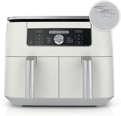 Skiennix 8 Quart DualZone Air Fryer - 6-in-1 Cooking with 2 Independent Baskets for Quick Meals
